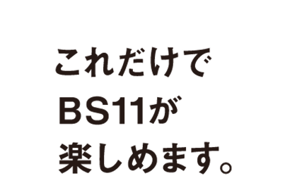 これだけでBS11が楽しめます。